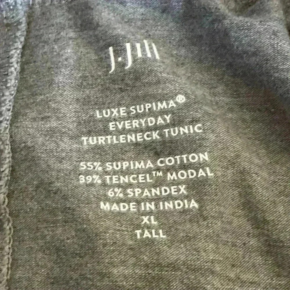 J. Jill Luxe Supima Turtleneck Tunic XLT Heather Gray casual minimalist - Picture 2 of 5